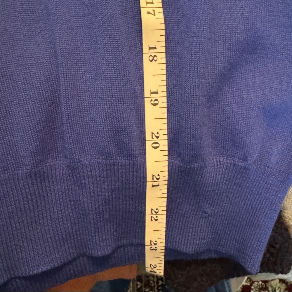 Animo Blue Merino Wool Equestrian V-Neck Sweater - Picture 6 of 7